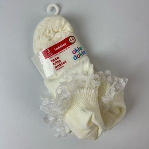 Okie Dokie Lace Trim Anklet Socks